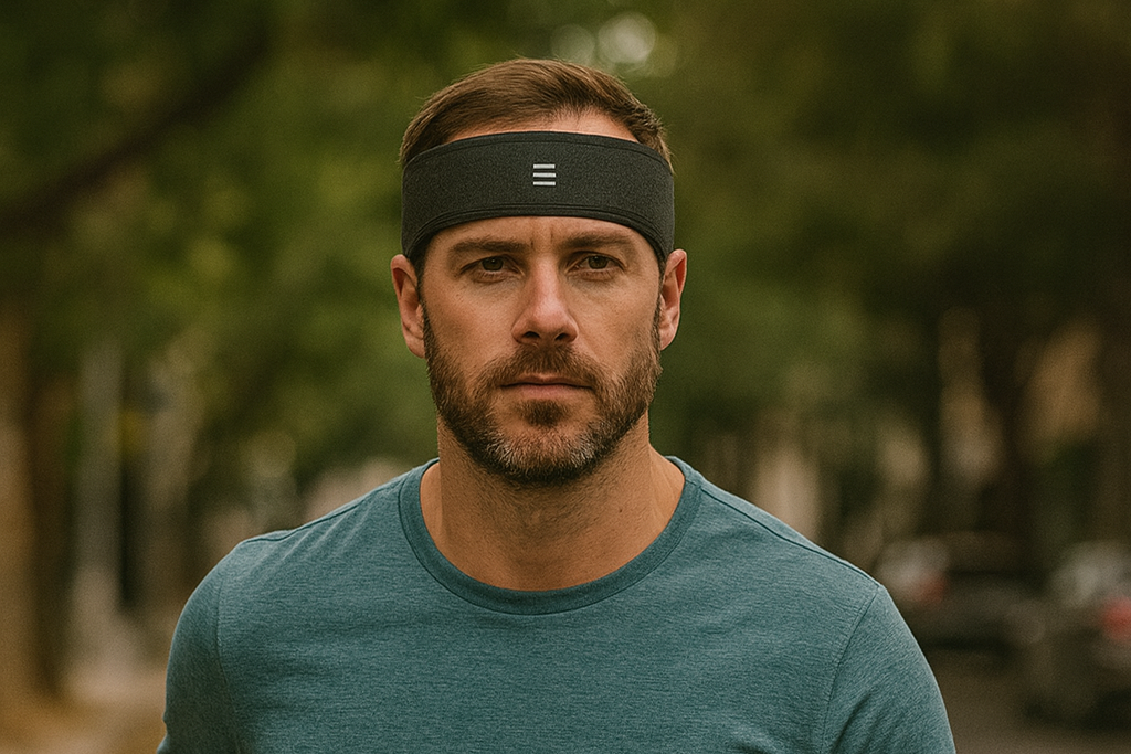 Man wearing a SONU headband