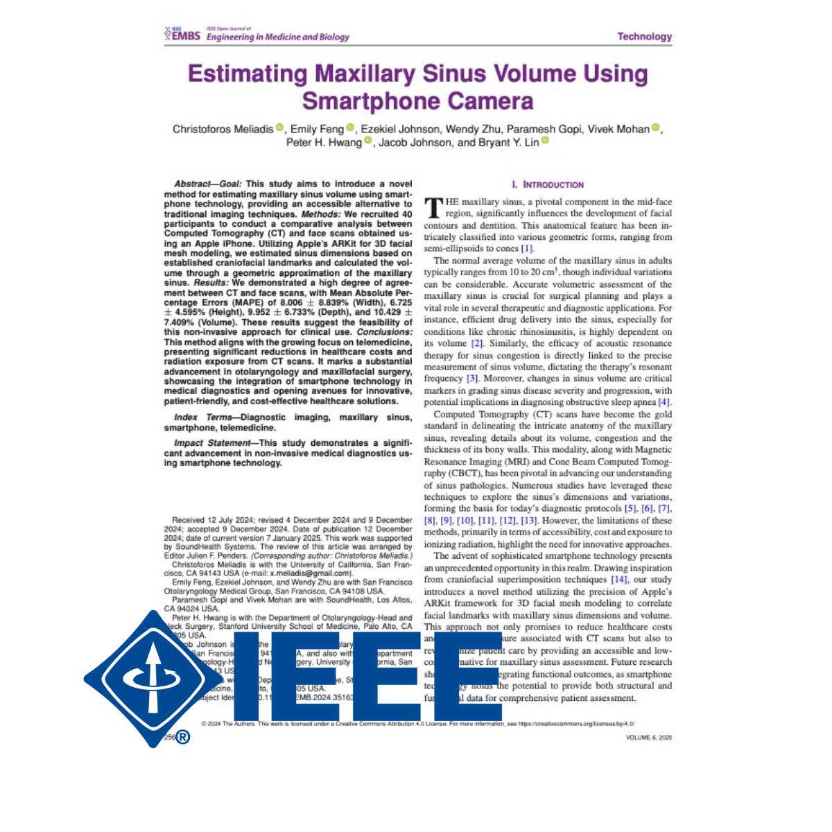 Estimating Maxillary Sinus Volume Using Smartphone Camera