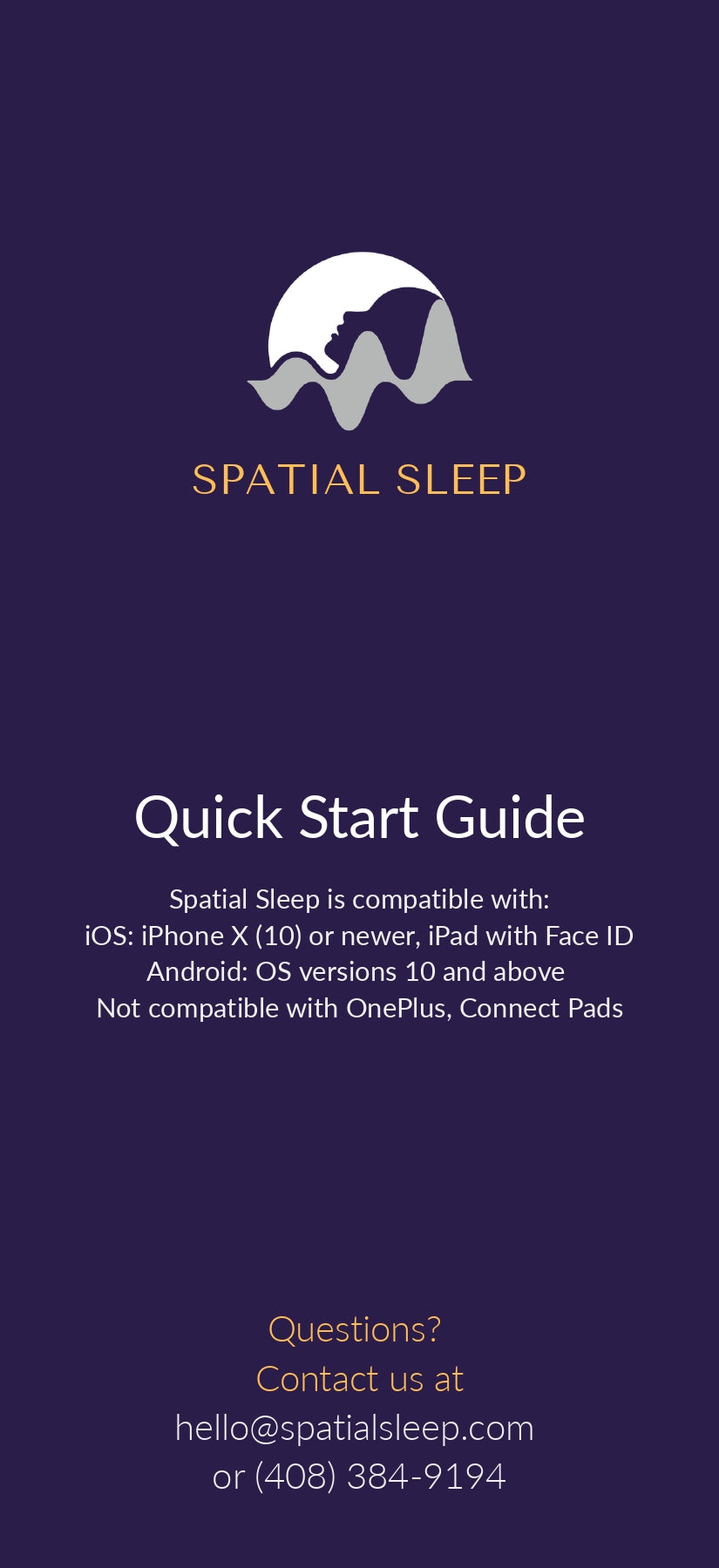 Quick Start Guide Spatial Sleep