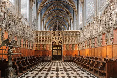 A photo of a large, open cathedral interior